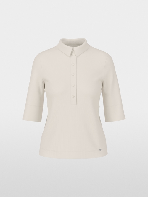 Polo Shirt aus Baumwoll-Ripp in Uni