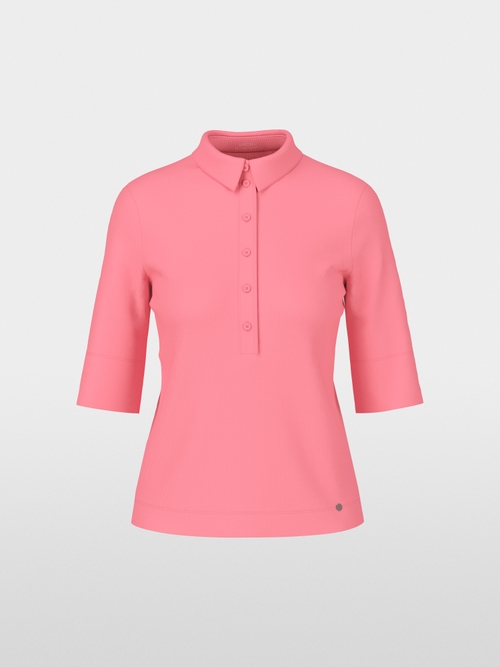 Polo Shirt aus Baumwoll-Ripp in Uni