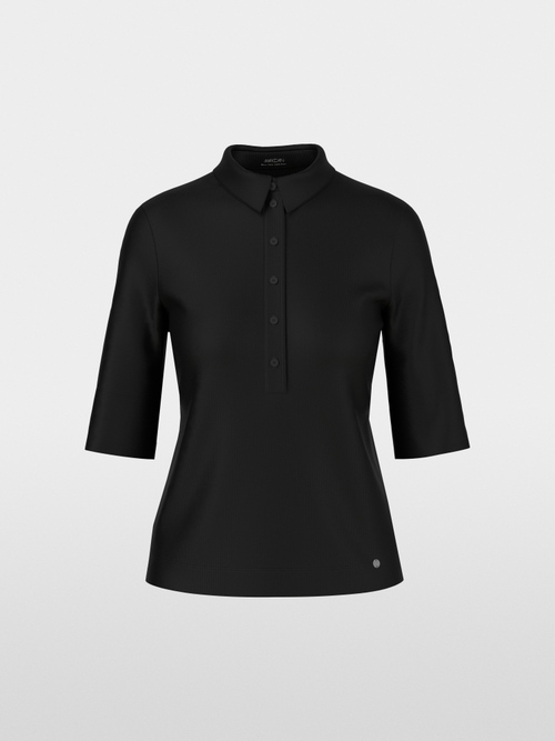 Polo en coton côtelé uni
