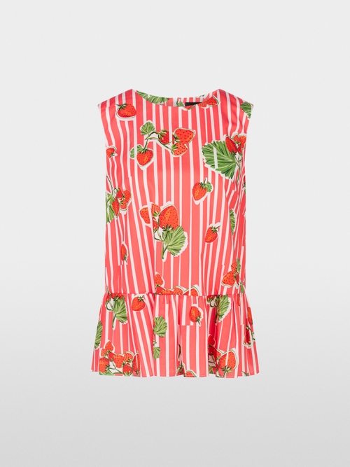 Cotton top with strawberry print