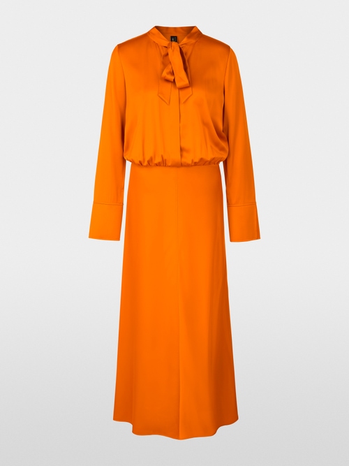 Calf-length tie-neck dress