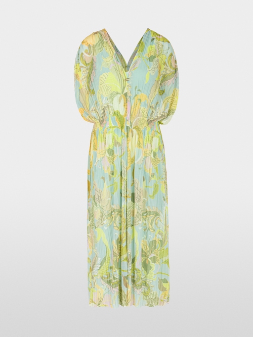 Midi Kleid in floral bedrucktem Mesh
