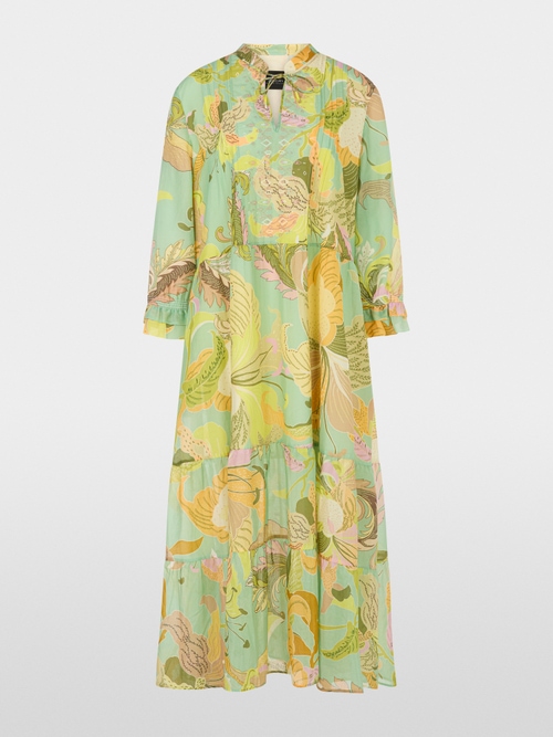 Robe midi ample à motif de feuilles
