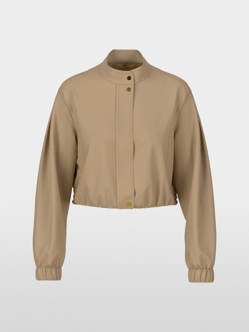 Short jacket with stand-up collar