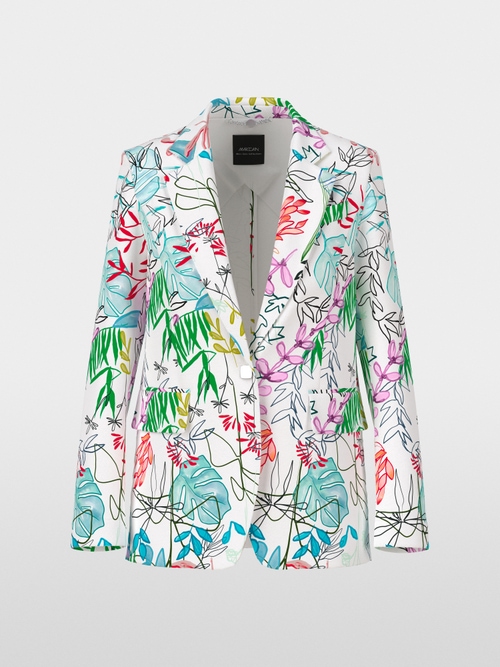 Blazer tendance avec motif feuille intégral