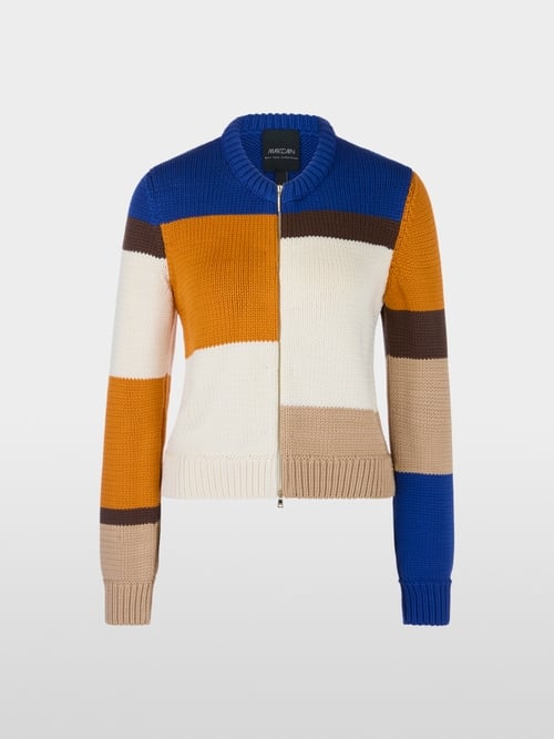 Patch cardigan: knitted in Germany
