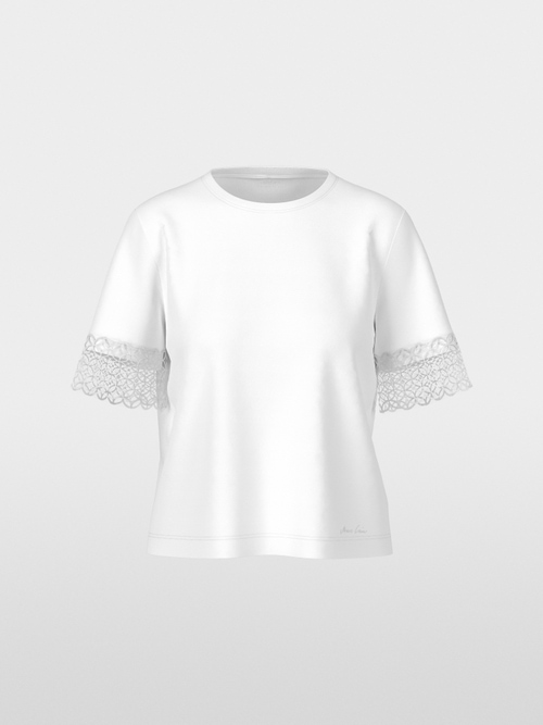 T-shirt met kanten rand