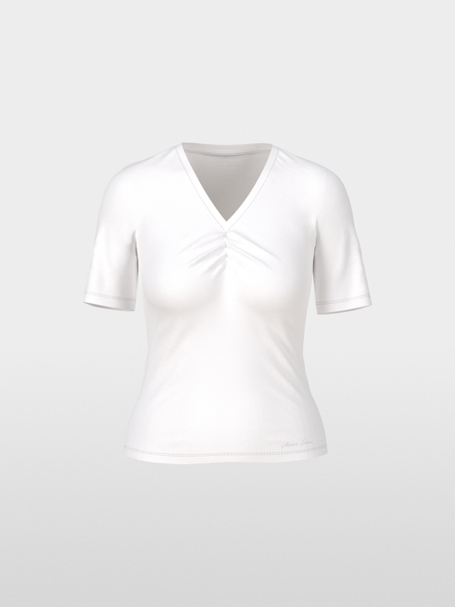 Plain feminine T-shirt with gathering