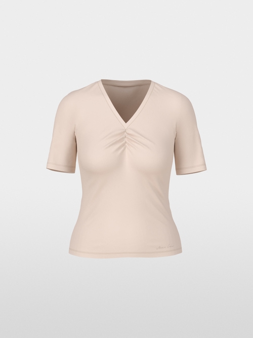 T-shirt uni féminin avec fronces