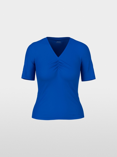 Effen dames-T-shirt met plooien