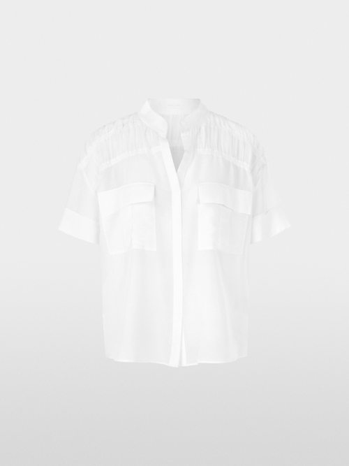 Chemisier semi-transparent avec smocks