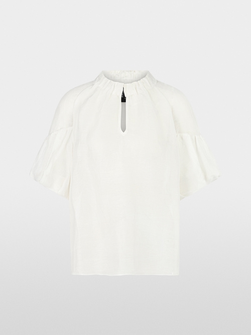 Plain blouse with balloon sleeves