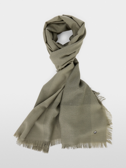 Toned check scarf made of wool