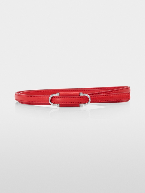 Narrow leather waist belt