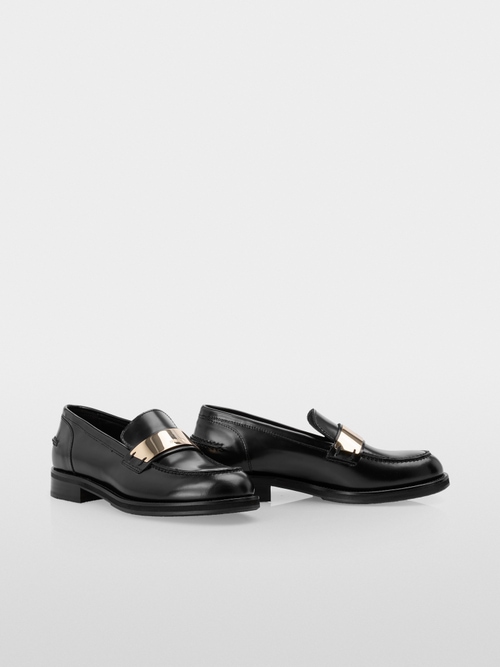 Loafer with Gold-Coloured Metal Logo