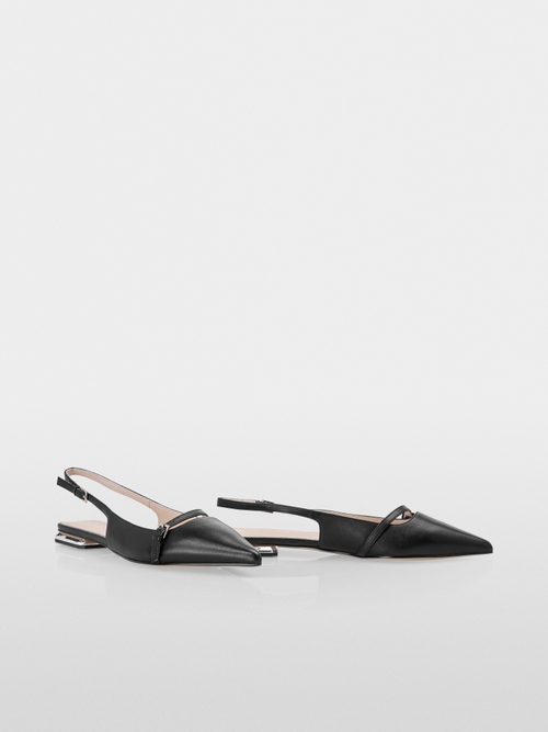 Leder-Ballerina im Slingback-Stil