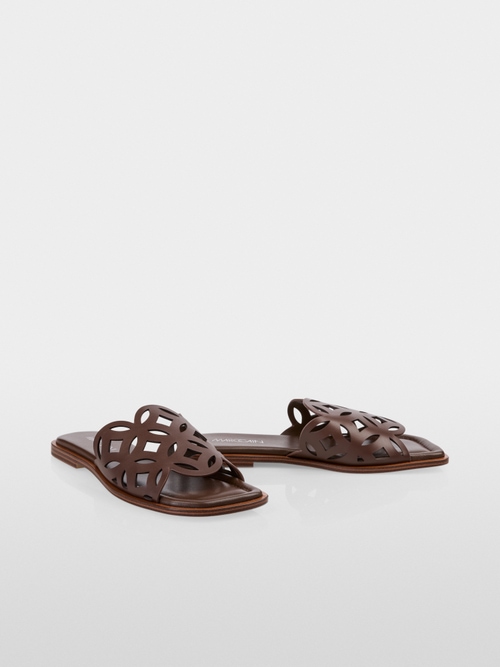 Airy mules with perforated pattern
