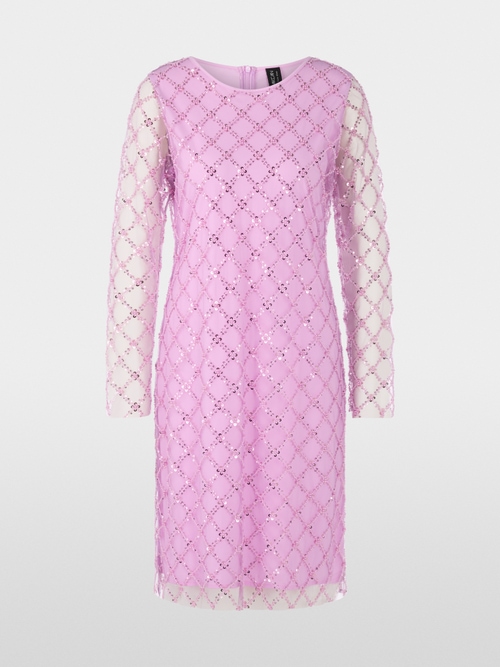 Short sheath dress with pearl embroidery