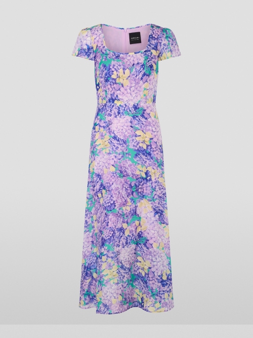 Fitted floral print midi dress