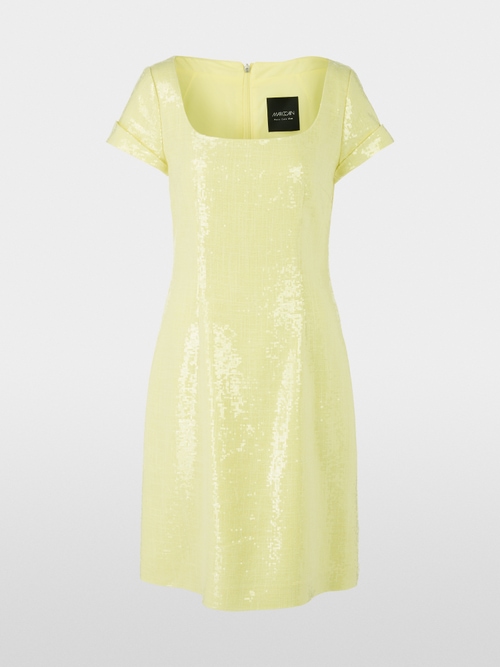 Plain mini dress with wide neckline