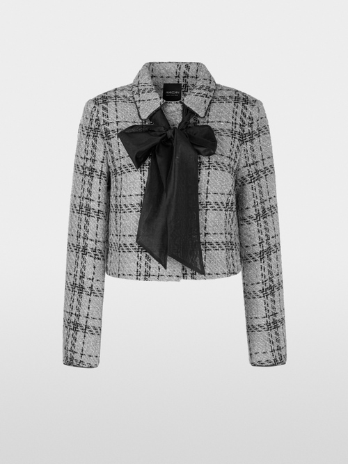 Check jacket with lurex details