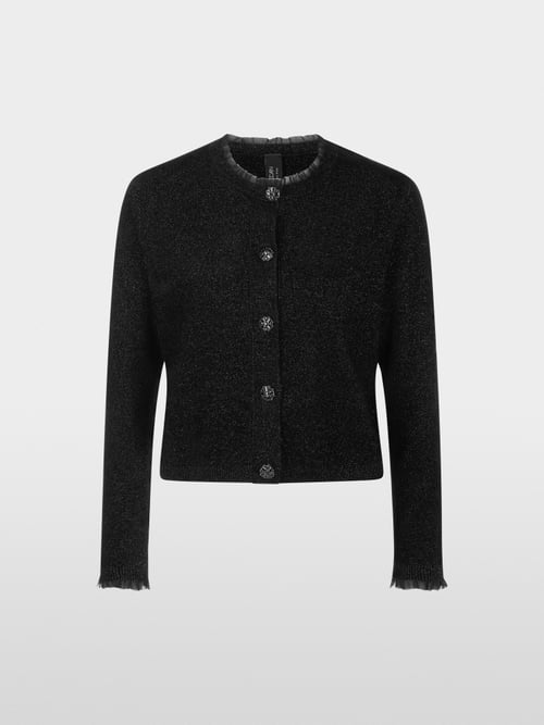 Glitter cardigan with ruffles