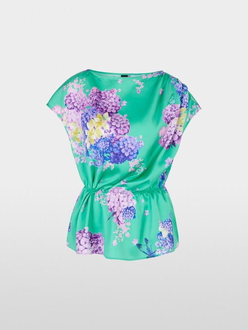 Blouse en satin avec imprimé « Rethink Together