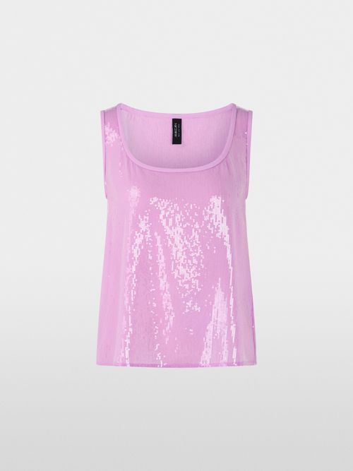 Top à paillettes avec décolleté profond