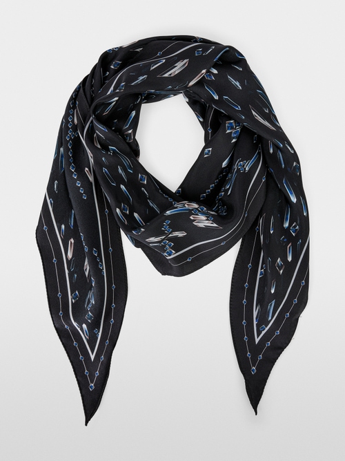 Silk scarf with starlit night print