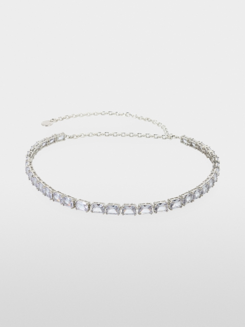 Chain belt with glass beads