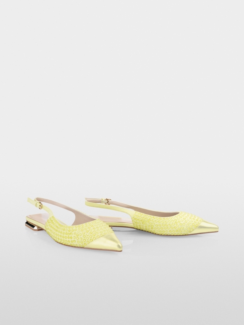 Flat slingbacks with glitter