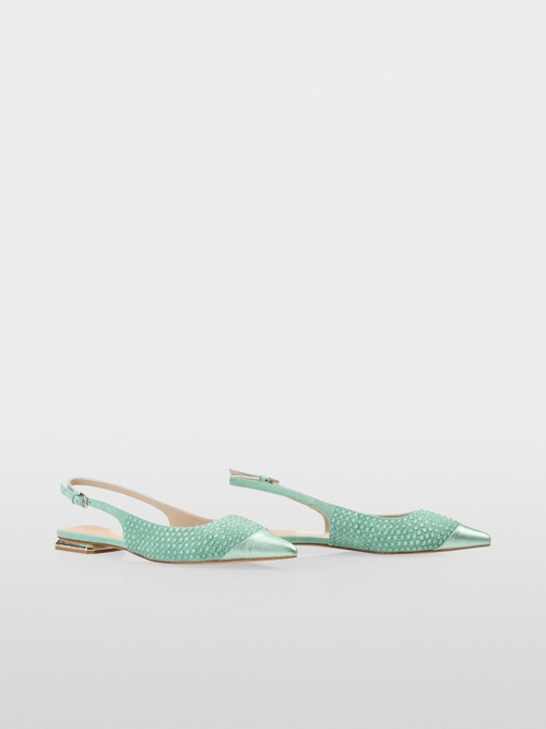 Flat slingbacks with glitter