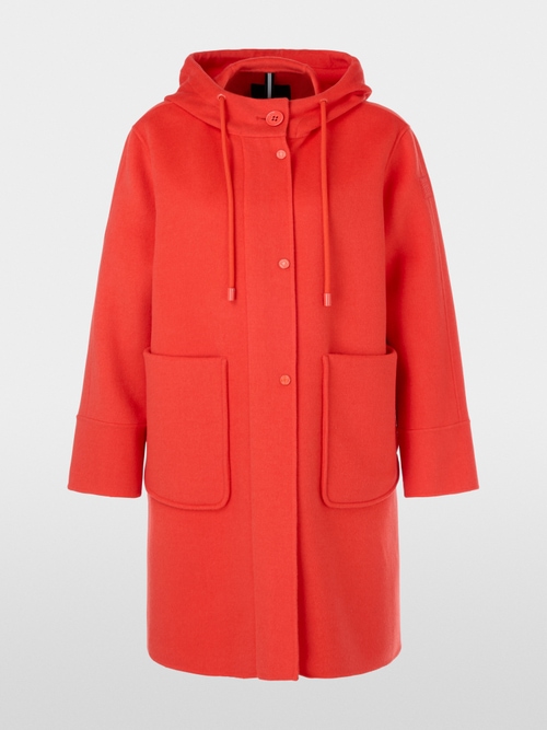Short hooded coat with zip