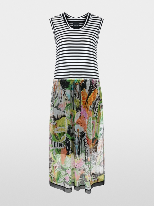 Mouwloze jurk in patroonmix