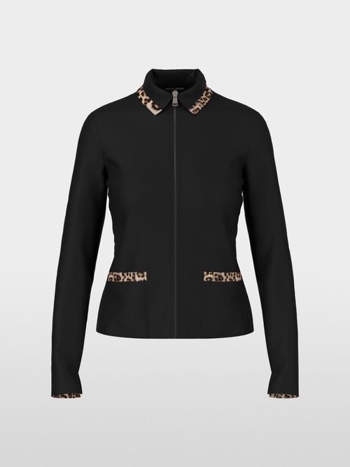 Zip jacket in cotton rib