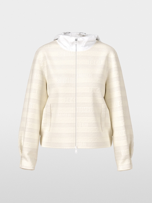 Jacket with "summer-to-go" statement