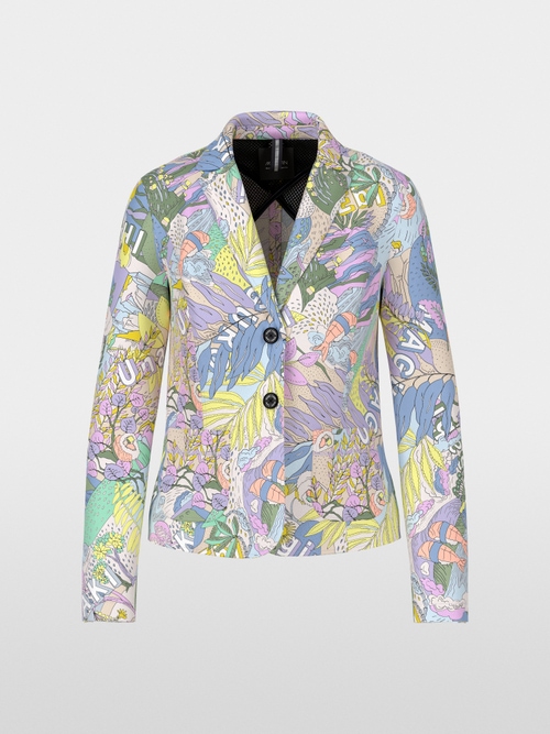 Printed blazer in scuba jersey