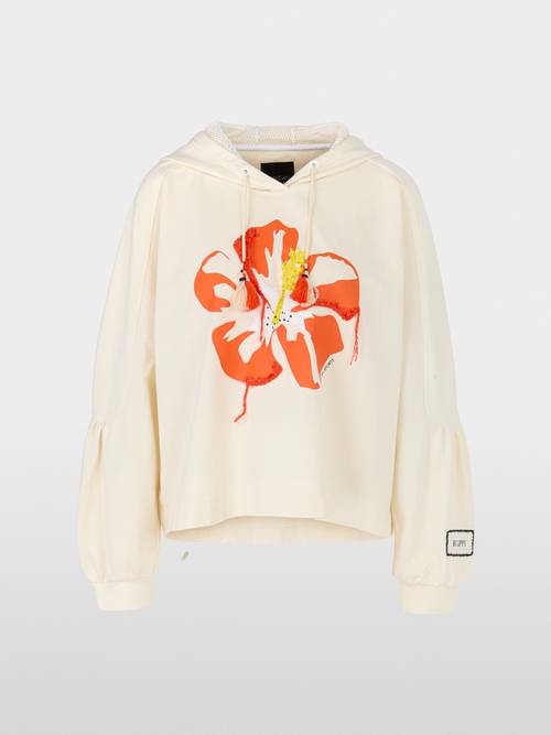 Sweatshirt with 3D hibiscus print
