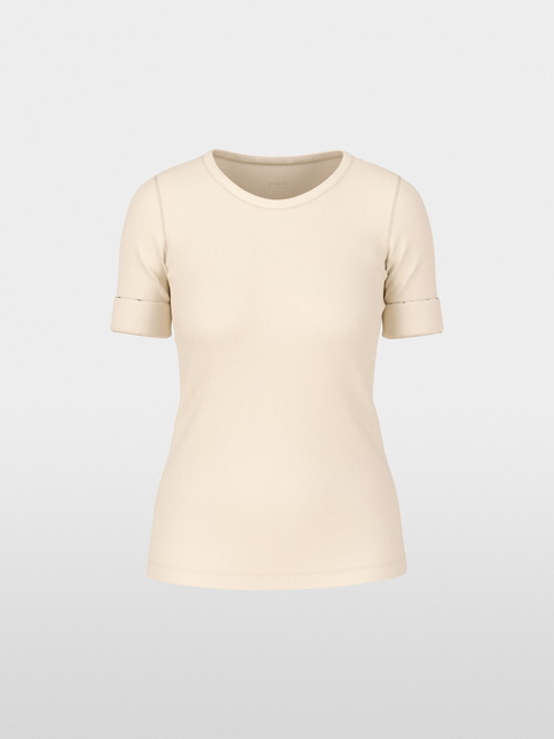 Solid T-shirt in stretchy cotton rib