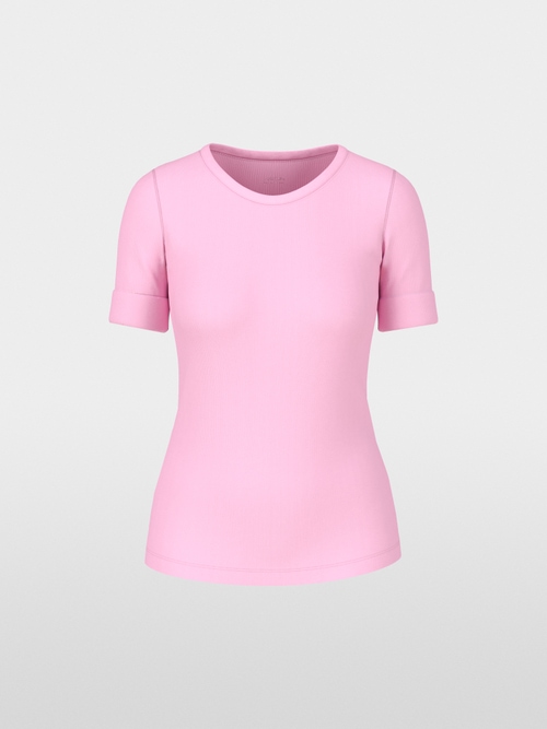 Solid T-shirt in stretchy cotton rib