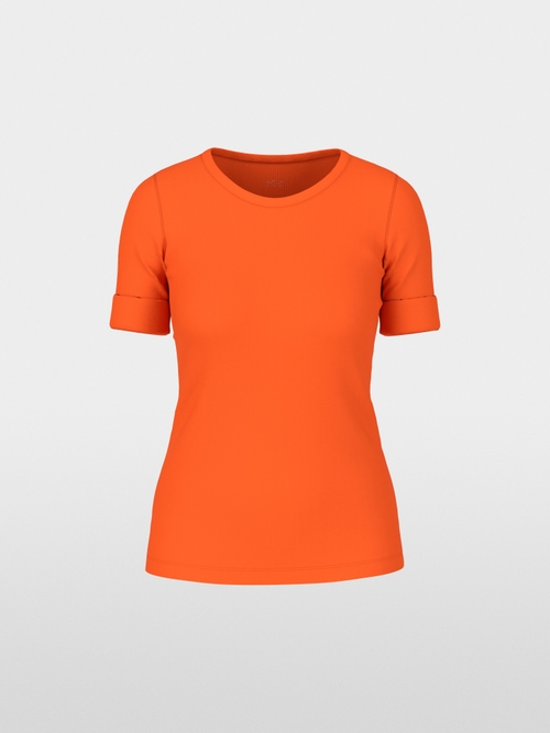 Solid T-shirt in stretchy cotton rib