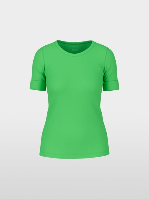 Solid T-shirt in stretchy cotton rib