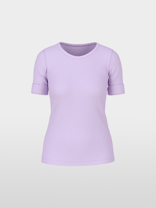 Solid T-shirt in stretchy cotton rib