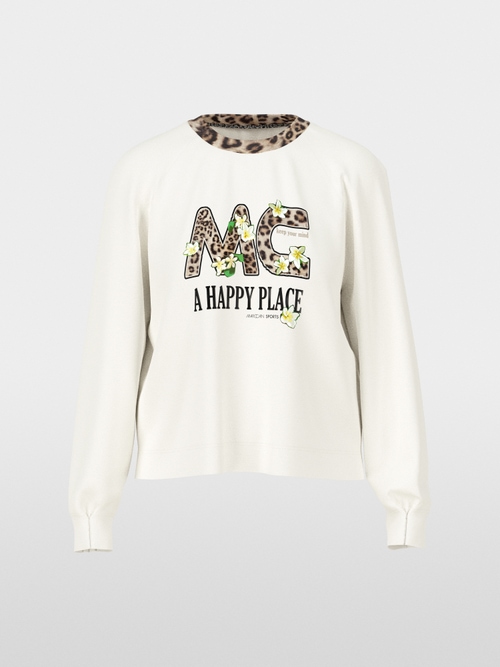 T-shirt uni avec motif sur le devant