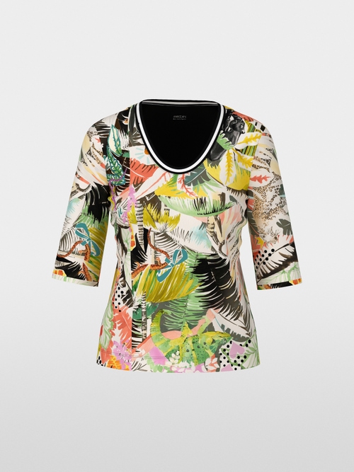 T-shirt ajusté avec imprimé jungle