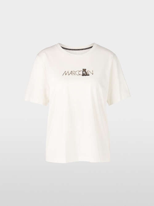 T-shirt met luipaardmotief “Rethink Together”