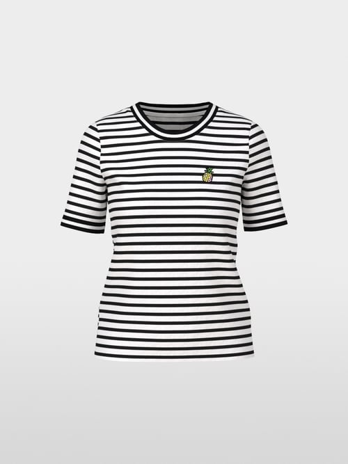 Geringeltes Rippen-T-Shirt