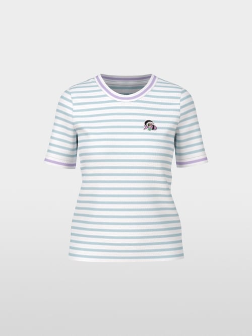 Geringeltes Rippen-T-Shirt