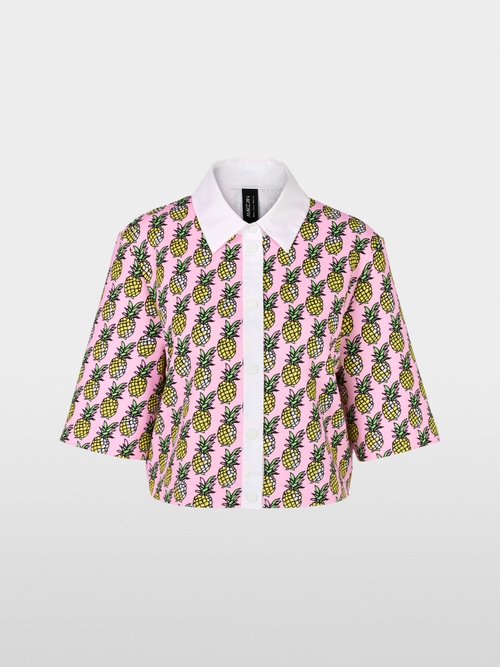 Cropped scuba jersey blouse