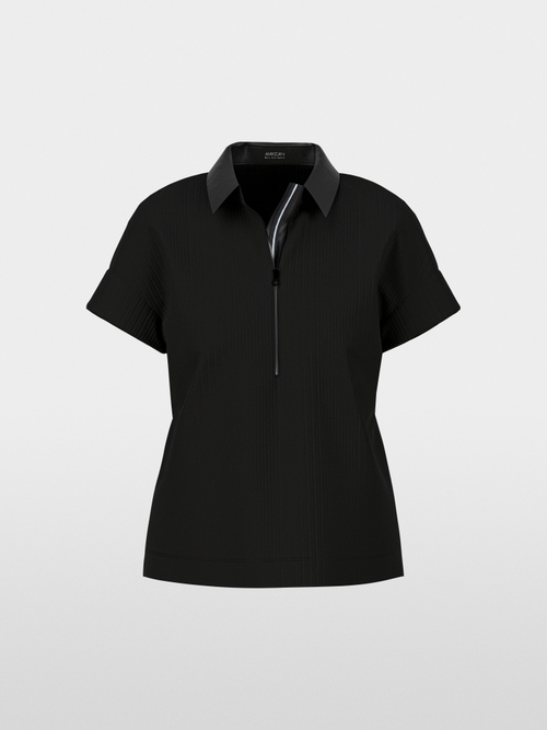 Plain polo shirt in viscose stretch